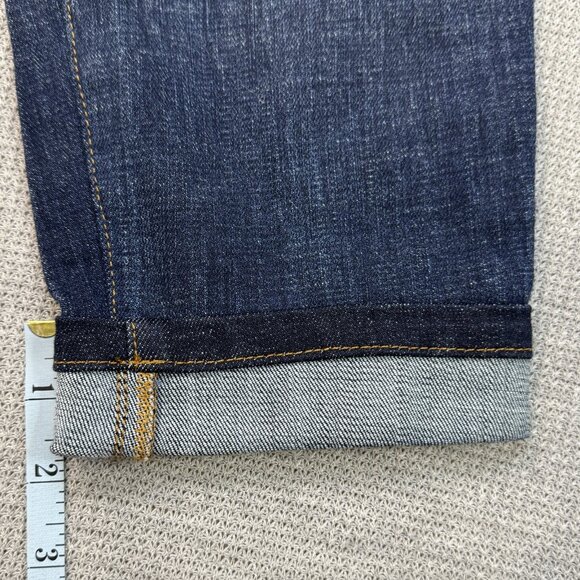 Cabi Womens Blue Denim Stars Slim Fit Boyfriend Jeans Cropped Rolled Cuffs Sz 6 - Picture 14 of 15